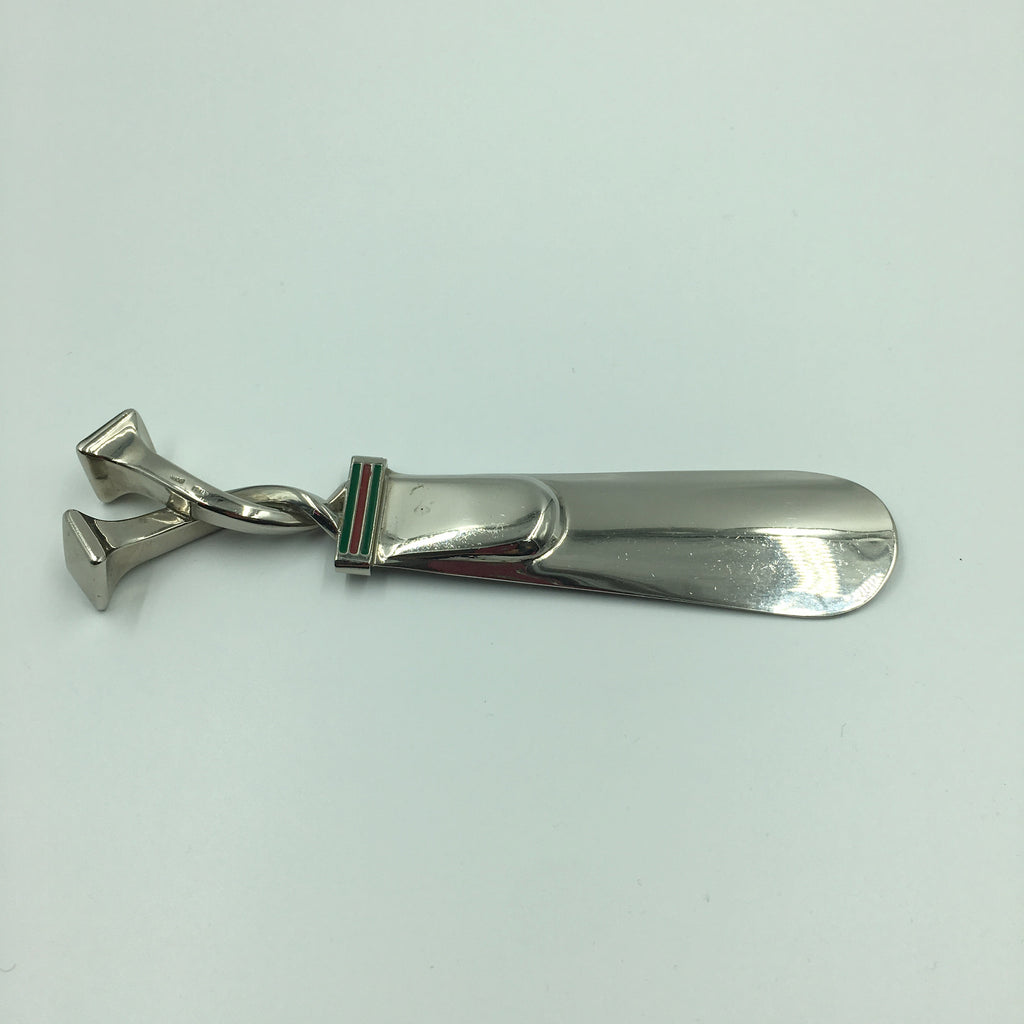 Gucci Silver with Red and Green Classic Stripe Shoehorn