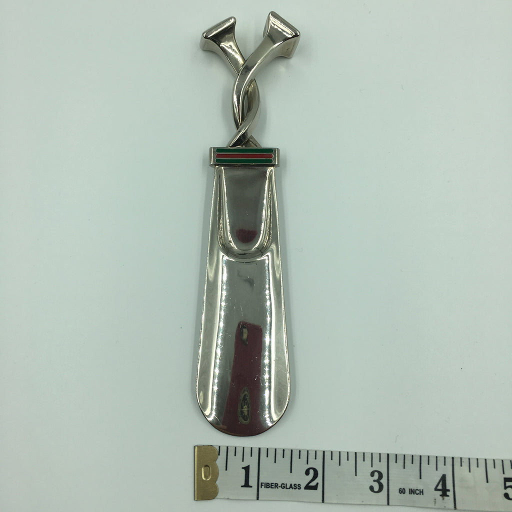 Gucci Silver with Red and Green Classic Stripe Shoehorn