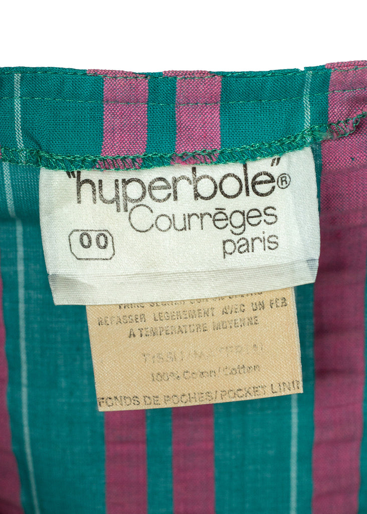 Courreges Paris Vintage Hyperbole Stripe Shift Dress with matching belt