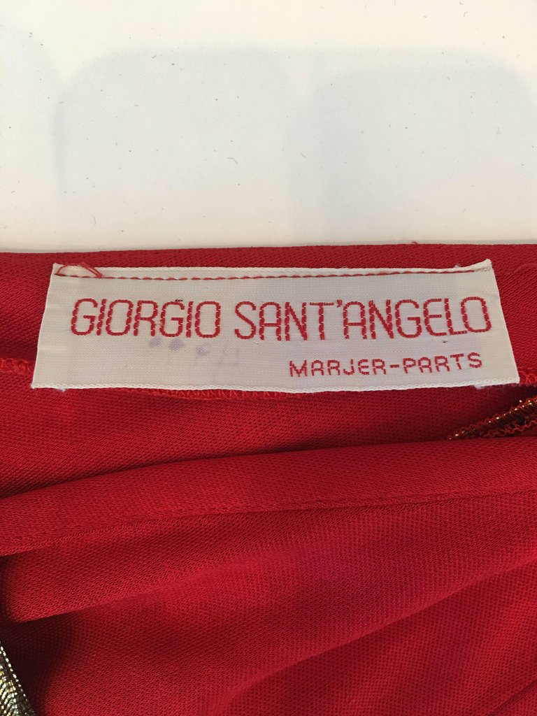 Giorgio Sant'Angelo 1970's Red Jersey Halter Dress