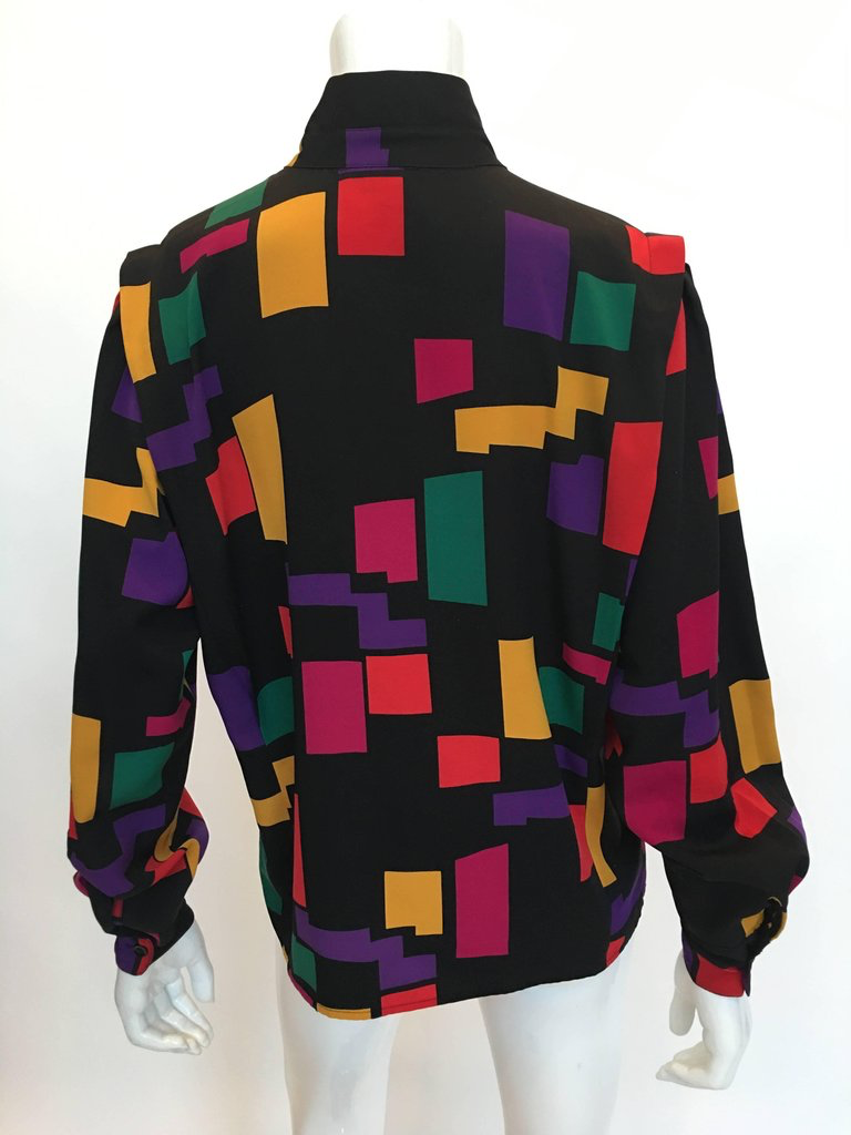 Pierre Cardin Vintage 1980's Abstract Print Blouse