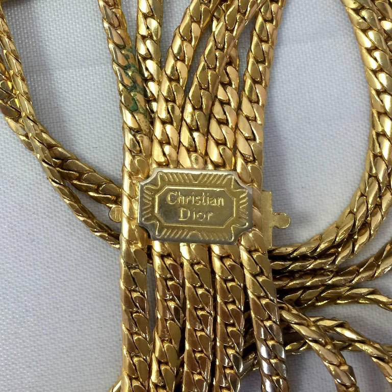 Christian Dior Multi-Strain Gold Tone Rope Chain belt