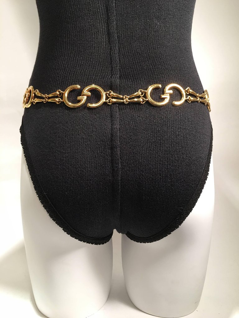 Gucci Vintage Gold GG Logo Chain Belt