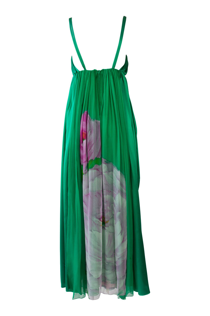1970's Green Empire Waist Dress