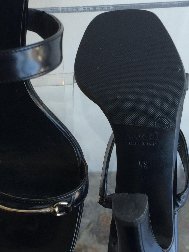 Gucci Black Open Toe Sandals