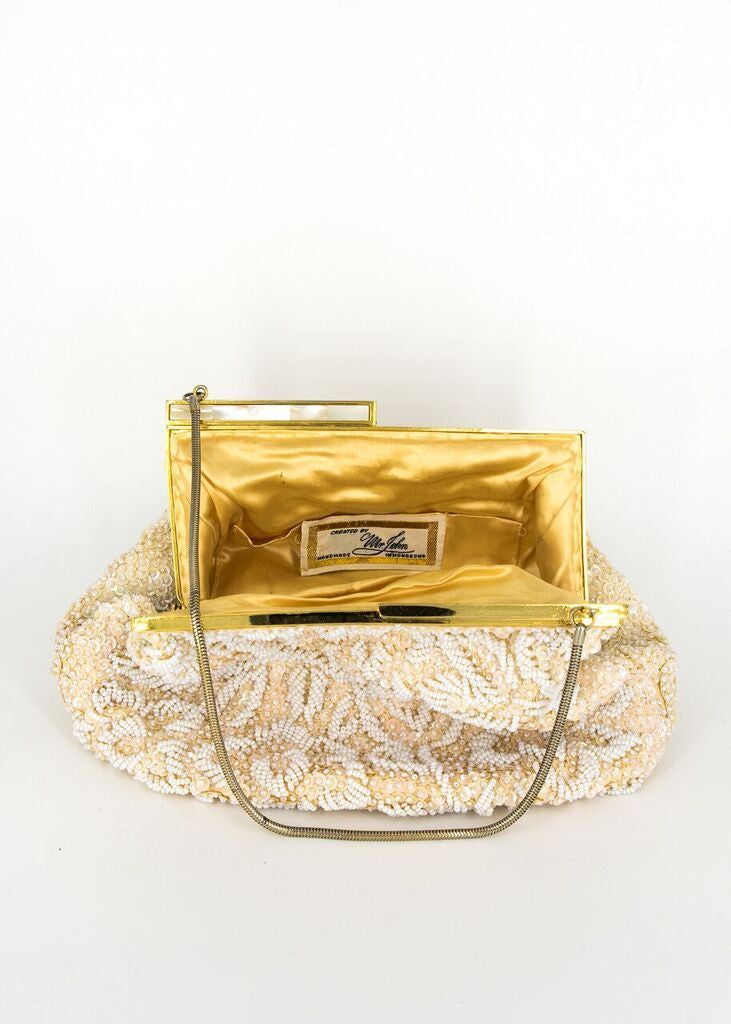 Mr. John 1960's Floral Beaded Handbag