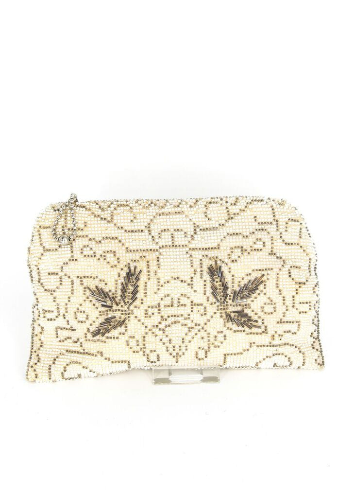1930's Beaded Bag Geometric Leaf Pattern