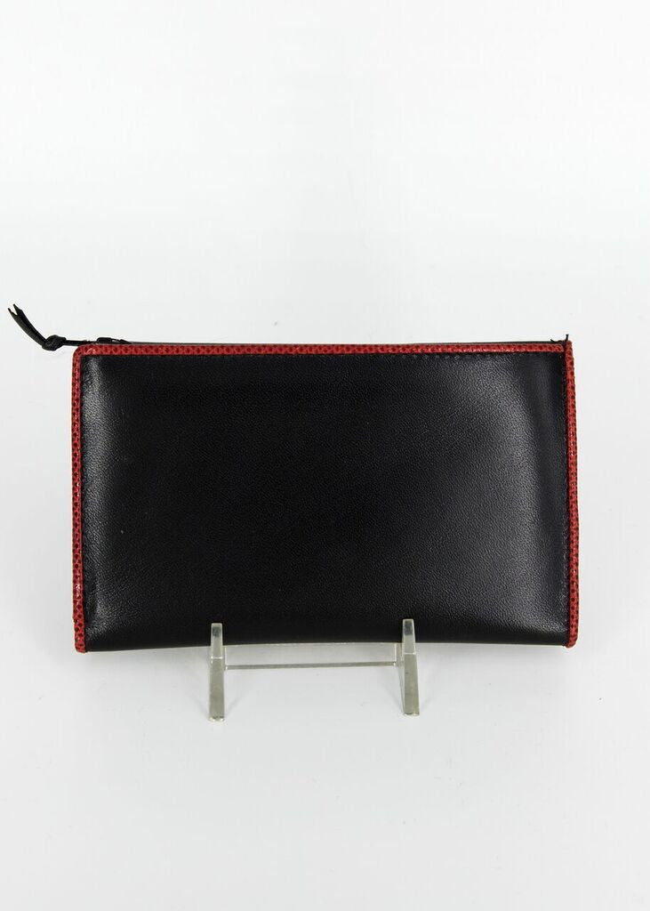 Judith Lieber Black Wallet with  Red Trim