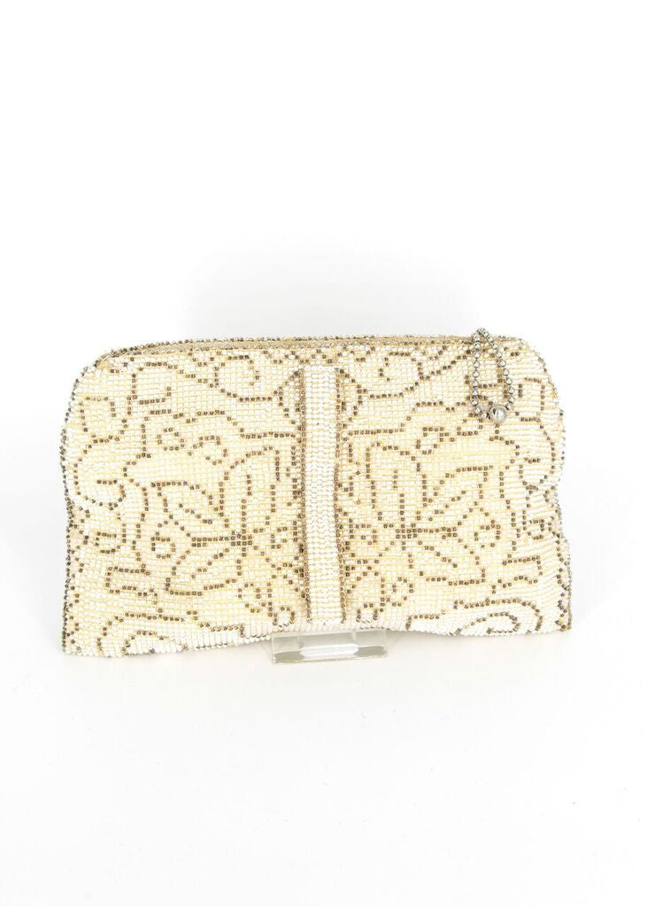 1930's Beaded Bag Geometric Leaf Pattern