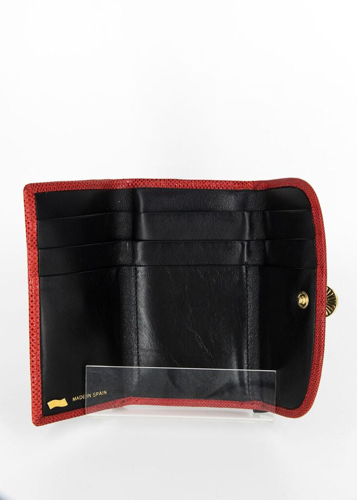 Judith Lieber Black Wallet with  Red Trim