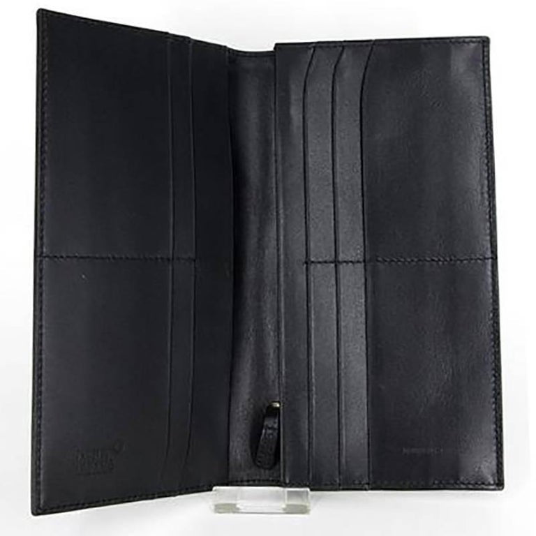 Mont Blanc Single Folder Black Leather Wallet