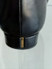 Chanel Black Leather Knee High Boot with Gold Buckles