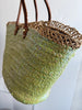 Straw Sequined Heart Tote