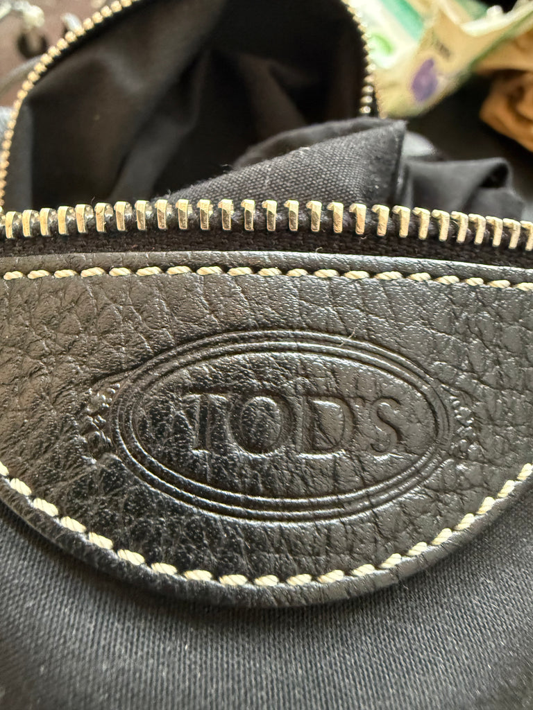 Tod's Pebble Leather Black Handbag