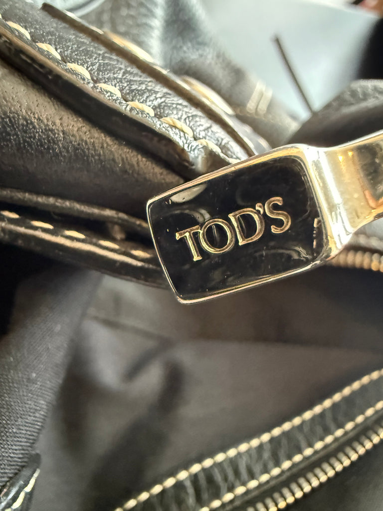 Tod's Pebble Leather Black Handbag