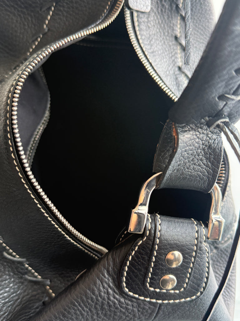 Tod's Pebble Leather Black Handbag
