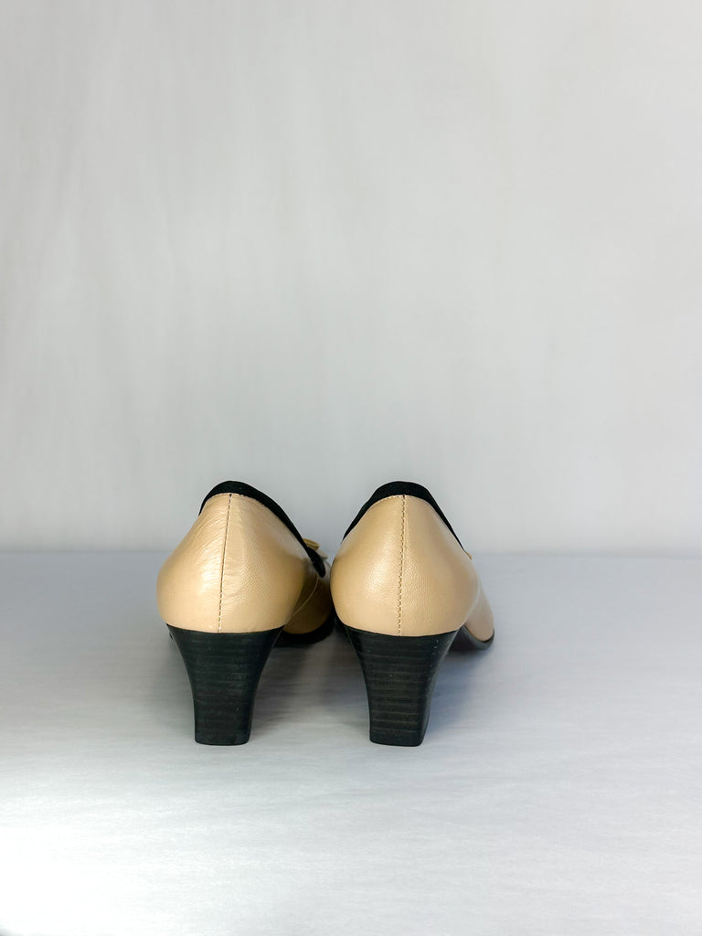 Chanel Quilted Cap Toe Chunk Heel