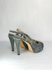 Chanel Denim Sling Back Platform Heel
