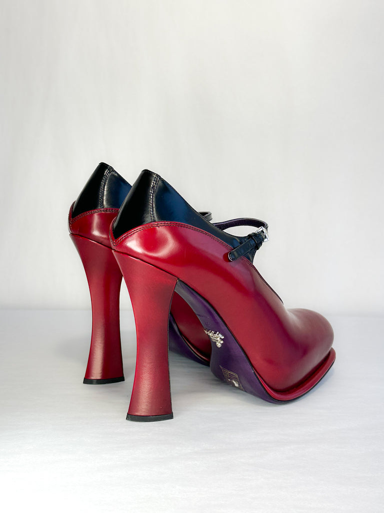 Prada Round Toe Platform Heel