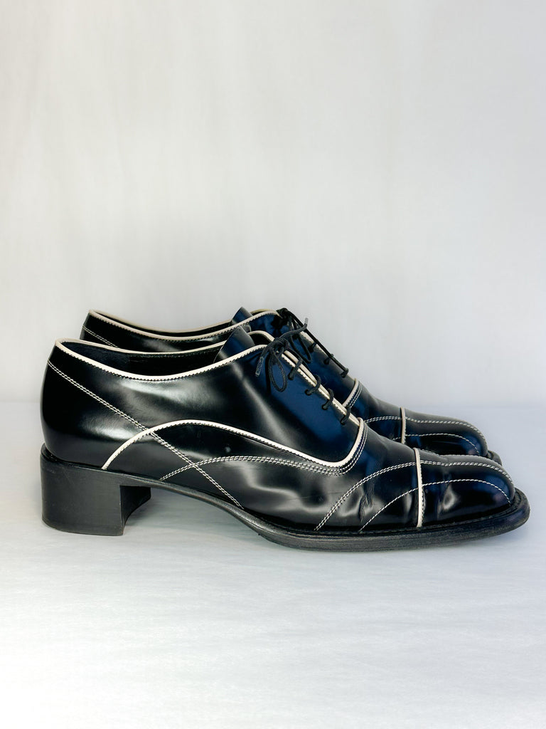 Prada Top-Stitched Oxfords