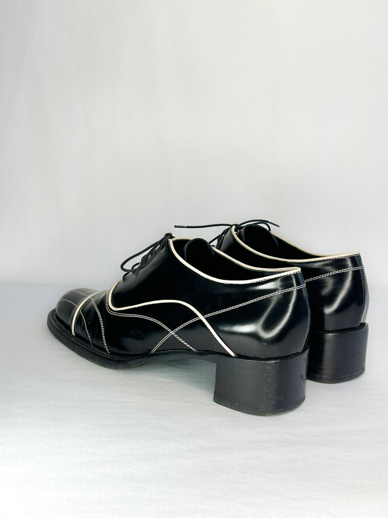 Prada Top-Stitched Oxfords