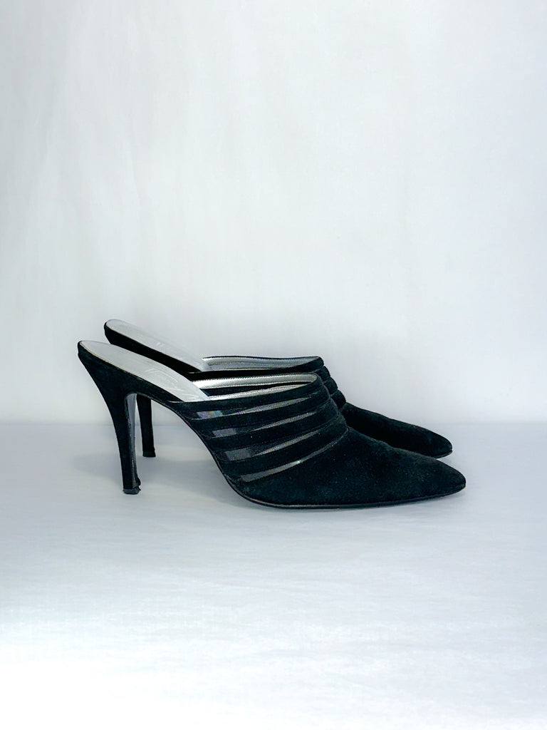 Thierry Mugler Mesh Cutout Mules