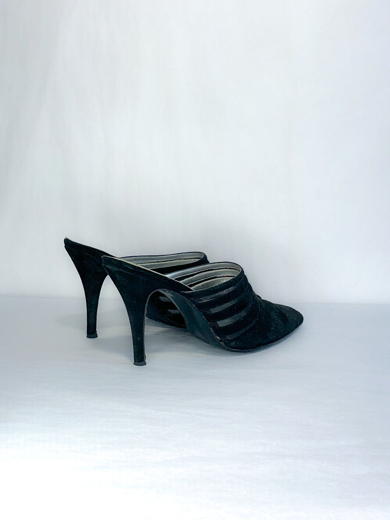 Thierry Mugler Mesh Cutout Mules
