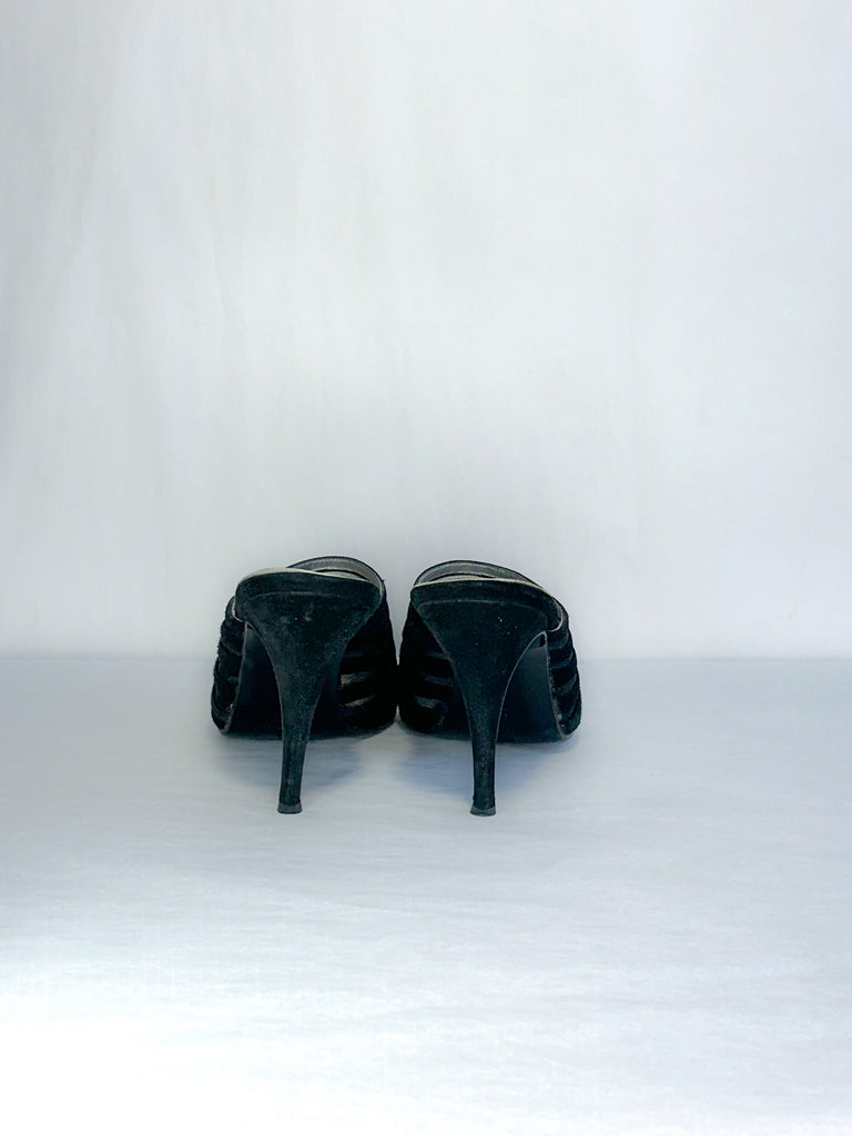 Thierry Mugler Mesh Cutout Mules