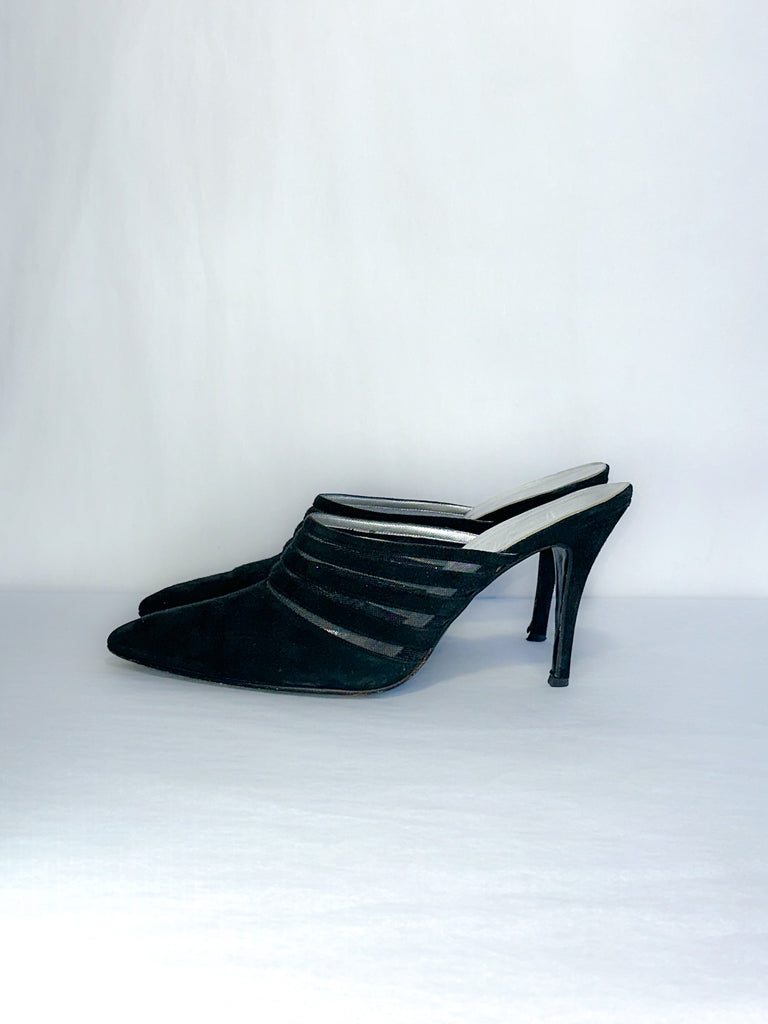 Thierry Mugler Mesh Cutout Mules