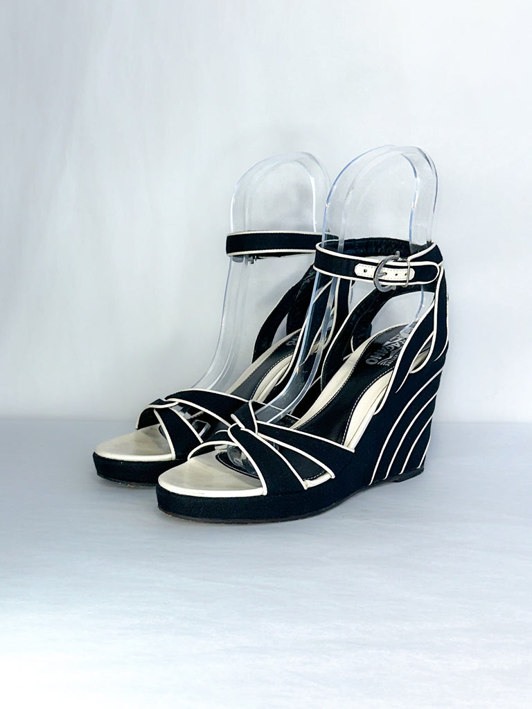 Ferragamo Ankle Strap Wedge Heel