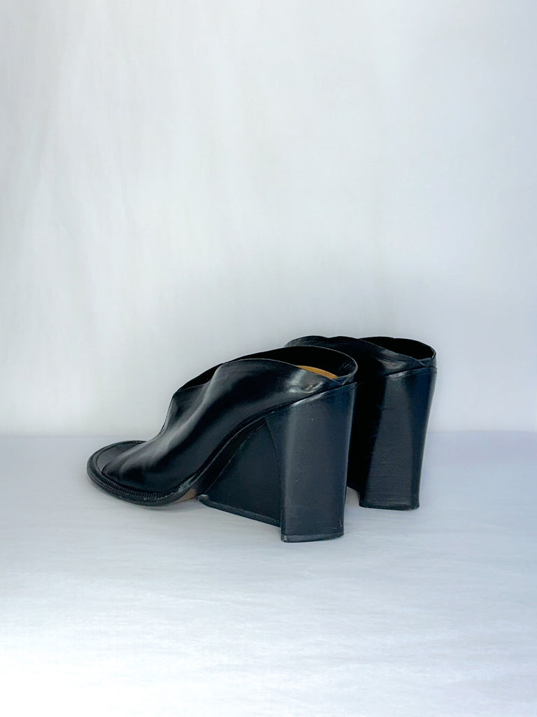 Costume National Sculpted Wedge Mules