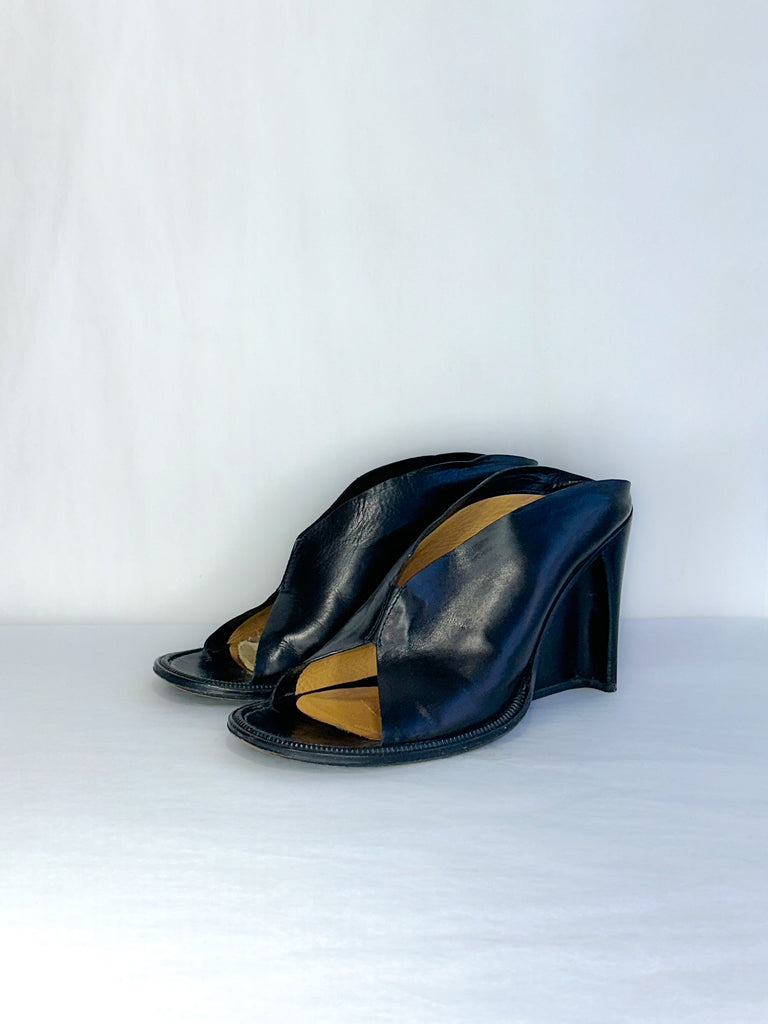 Costume National Sculpted Wedge Mules