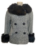 FEATURED IN LIVE OCT 30 1960s - Double Breasted Jacket with Big a Black Fur Collar and Cuffs