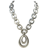 Hobe Silver Metal Chain Link Necklace
