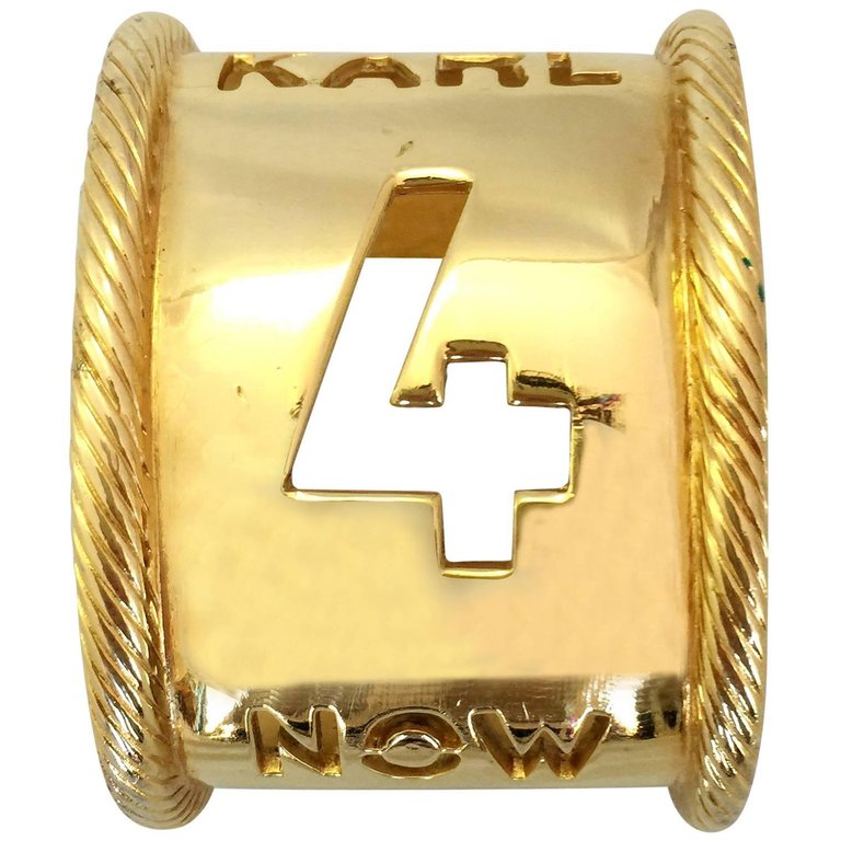 Karl Lagerfeld "Karl 4 Now" Gold Tone Cuff Bracelet