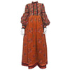 Geoffrey Beene 1960's Orange Multi-Color Dress With Quilted Skirt