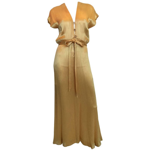 1920's Vintage Beaded Silk Crepe Flapper Dress