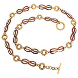 Gucci 1970's Infinity Symbol Red & White Enamel and Gold Tone Chain Belt