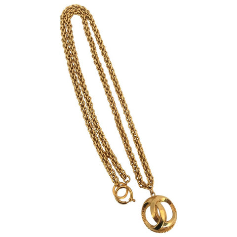 Chanel Gold Tone CC Logo Drop Clip On Earrings