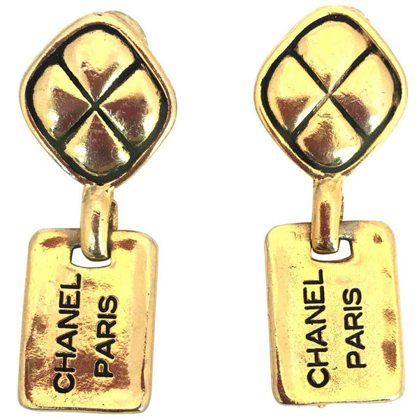 Vintage Chanel 80's Haute Couture Gold Bow Earrings