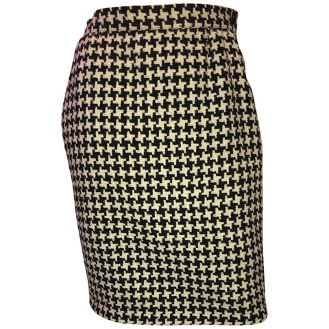 1980's Chanel Cream Colored Wool Tweed Skirt