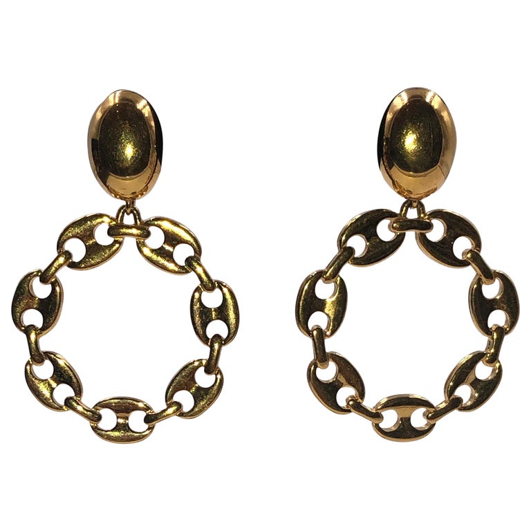 Monet Gucci Style Link Round Pierced Earrings – catwalk