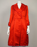 Red Satin Custom 1960's Coat Dress