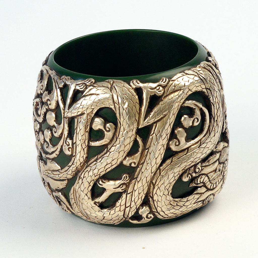 Tibetan Vintage Tribal Silver Dragon Bracelet