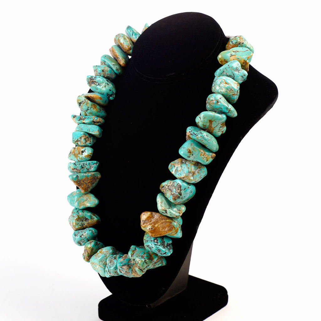 Turquoise Rare Large Chunk Vintage Necklace
