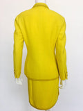 Gianni Versace Yellow Nubby Knit 2 Pc Skirt Suit