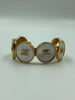 Chanel 1980's Mother of Pearl & Gold Tone Cuff Bracelet