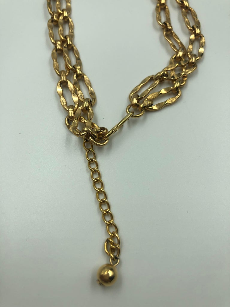 Napier Gilded Gold Abstract Gold Necklace with Double Chain