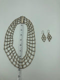 1970's Sterling Silver 925 Linked Collar and Earring Set