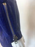 Michael Hoban 1980's North Beach Leather Purple / Blue Moto Dress with Zippers